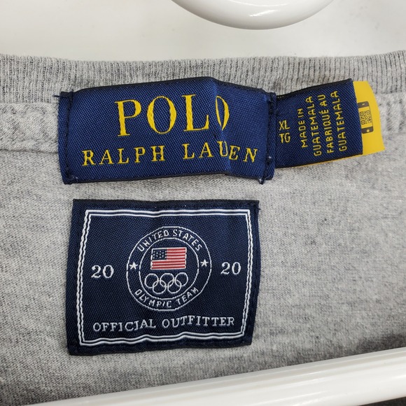 Polo Ralph Lauren Mens XL Team USA 2020 Olympic Pocket T-Shirt Heather Grey - Picture 3 of 8